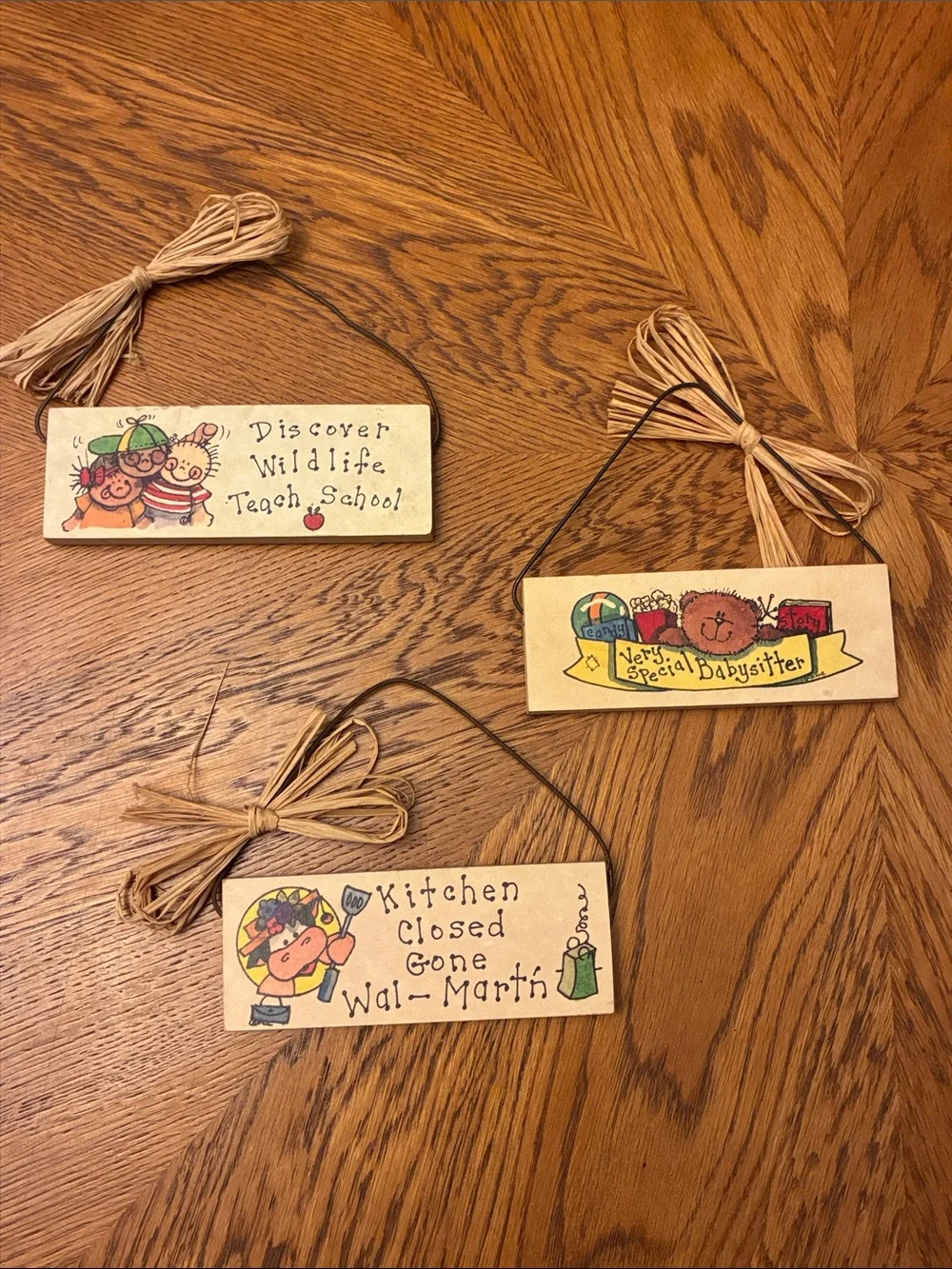 Hand-Painted Beige & Multicolor Decorative Wall Plaque Set